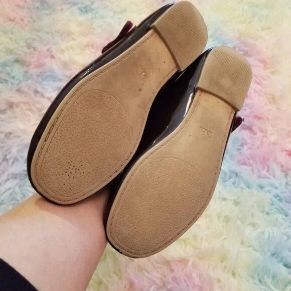 Zara maroon patient leather little girl flats size 12 - Picture 8 of 10